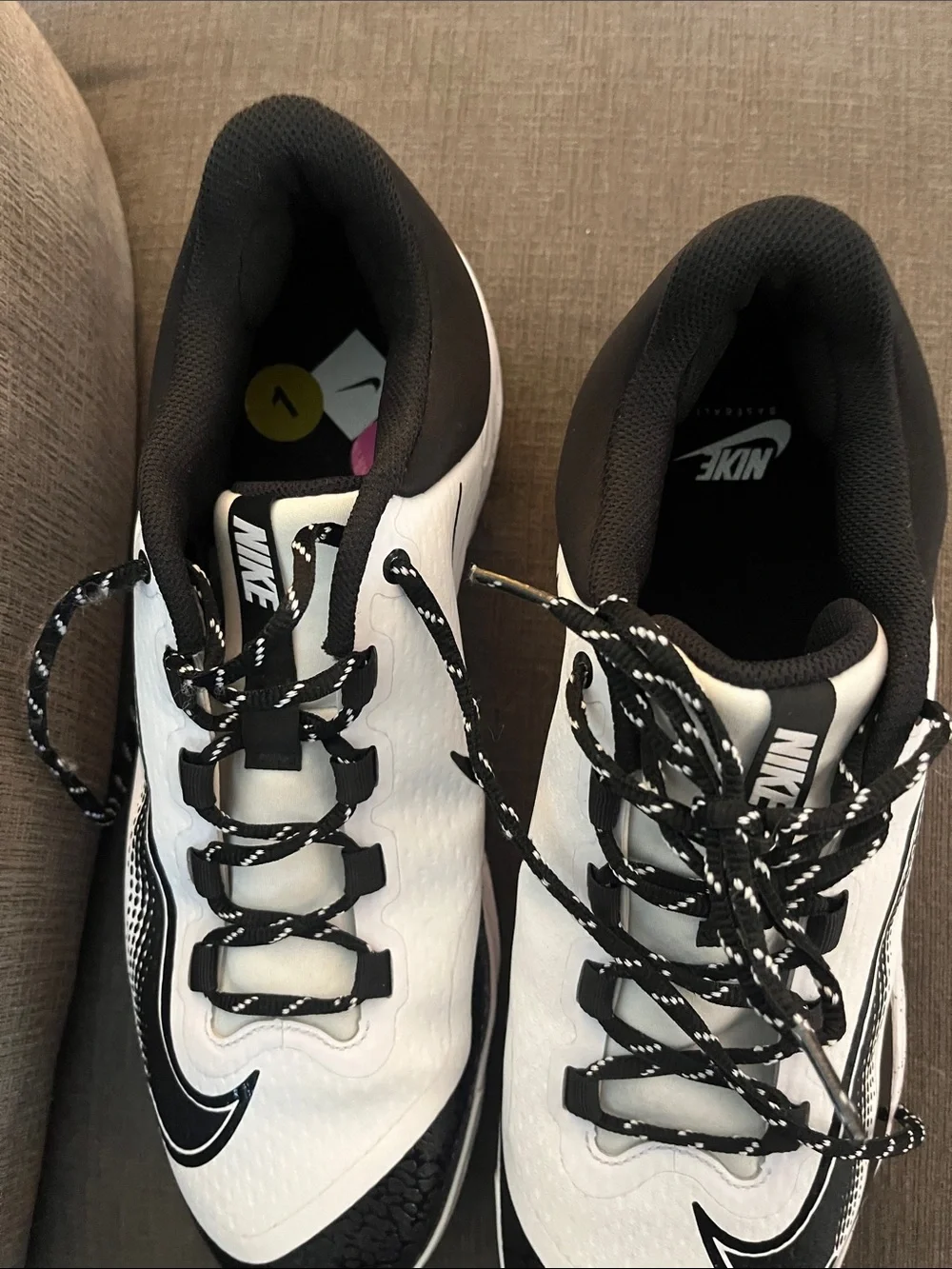 Nike Alpha Huarache Elite 4 Low baseball cleats white black Men’s Size 14 NEW